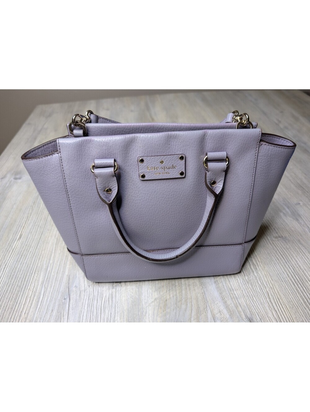Kate Spade‎ New York Pebbled Leather Satchel Handbag in Light Purple